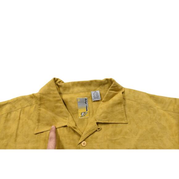 Y2K Bay Creek Men's 2XL Yellow Jute Shirt Short Sleeve Short Sleeve Baggy - Picture 6 of 6